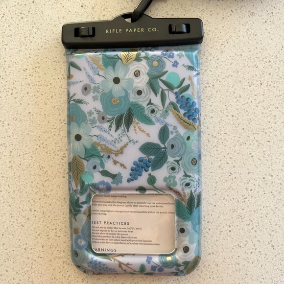 Rifle Paper Company/Case-Mate NWT Waterproof Phone Pouch, Garden Party Blue - Picture 6 of 8